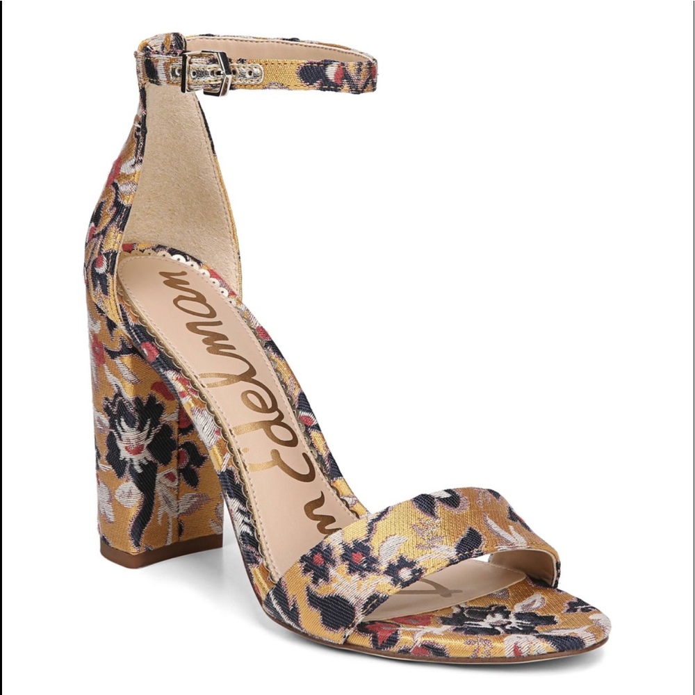 Sam Edelman Yaro Block Heel Sandal Yellow Floral